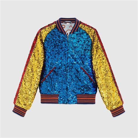 gucci sequin bomber jacket replica|gucci reversible bomber jacket.